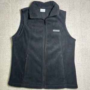 Columbia Fleece Vest Women’s Medium Black Full Zip Outerwear